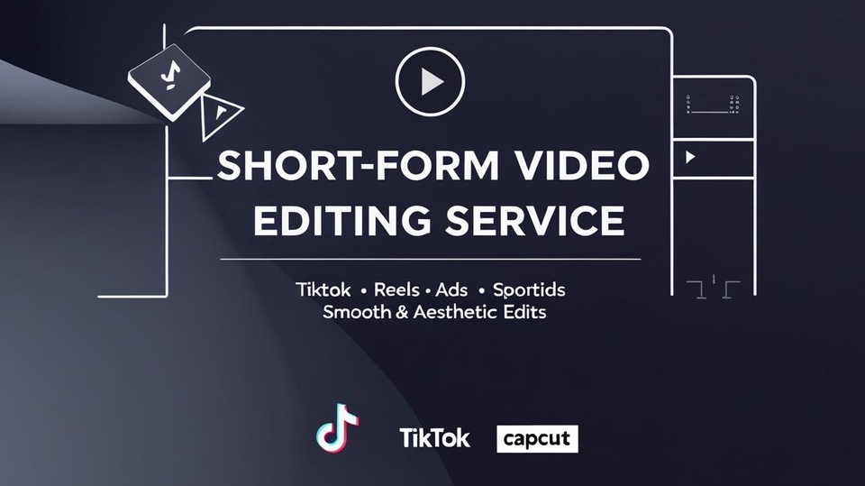 Clean & modern cover for video editing services (Reels, TikTok, Ads, CapCut)