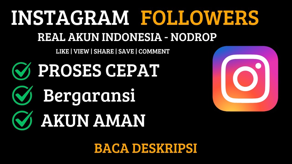 Jasa Tambah Followers dan Likes Sosial Media Permanen - Followers Instagram Indonesia Permanen + Like, View & Share Real Aktif