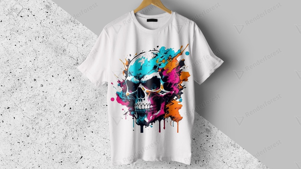 Ilustrasi jimat tengkorak berwarna dengan detail tajam, siap dipakai untuk brand Anda