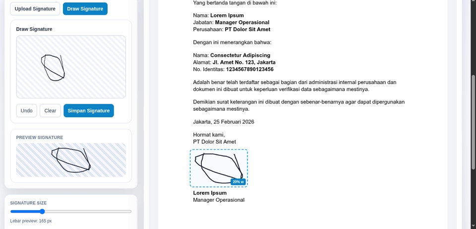 Web Development - Jasa Web App Tanda Tangan PDF (Upload PDF, Draw Signature, Download Hasil) - 5