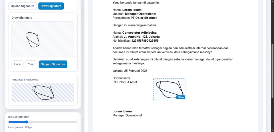 Web Development - Jasa Web App Tanda Tangan PDF (Upload PDF, Draw Signature, Download Hasil) - 4