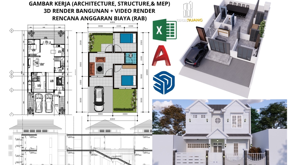 Jasa Gambar AutoCAD & Drafter Arsitektur Interior - JASA DRAFTER GAMBAR KERJA/ DESAIN BANGUNAN (SHOP DRAWING, ASBUILT DRAWING DLL.)