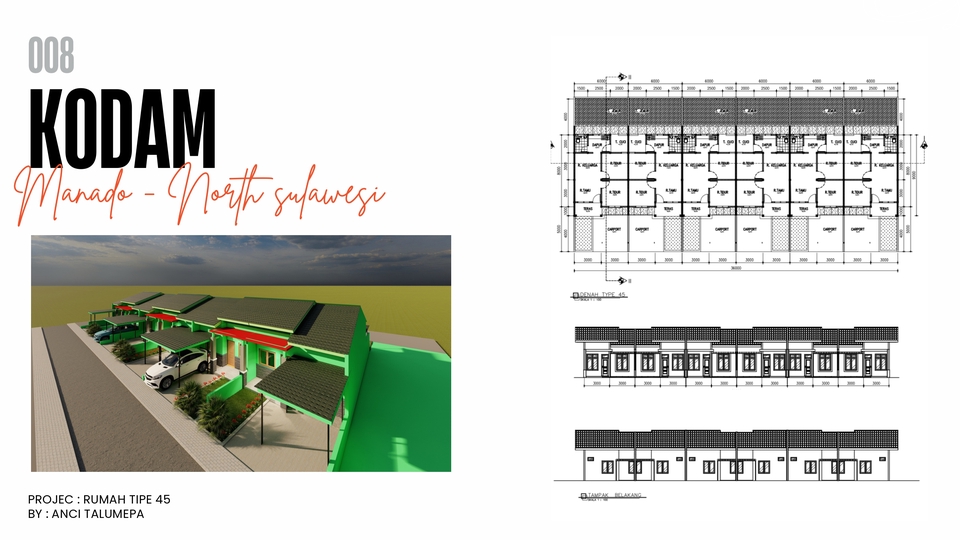 3D Rendering - Desain Rumah Dinas - KODAM - 3