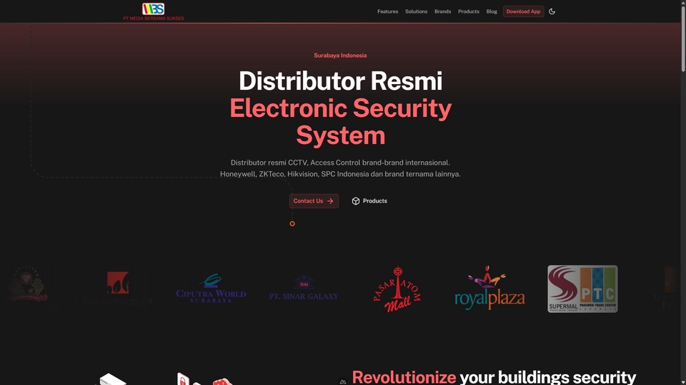 Landing page company profile mbscctv.com