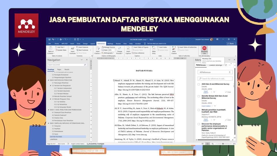 contoh implementasi mendeley di word