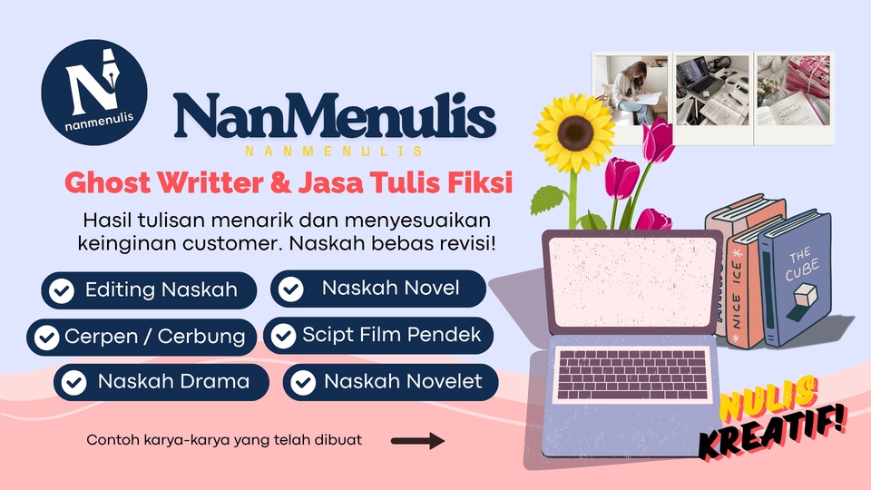 Jasa Penulisan Naskah Fiksi & Editing Naskah [Cerpen, Novel, Naskah Drama, dan Script Film Pendek]