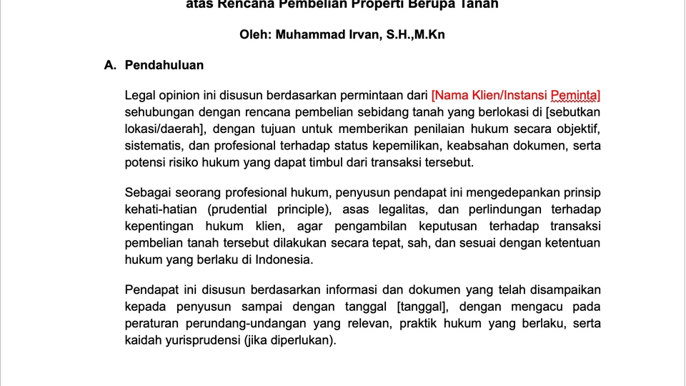 Jasa Pendapat Hukum atau Membuat Legal opinion - Layanan Legal Due Diligence (LDD)