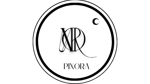 Logo pixora berkaitan dengan lensa kamera  yang elegan keren dan berkualitas