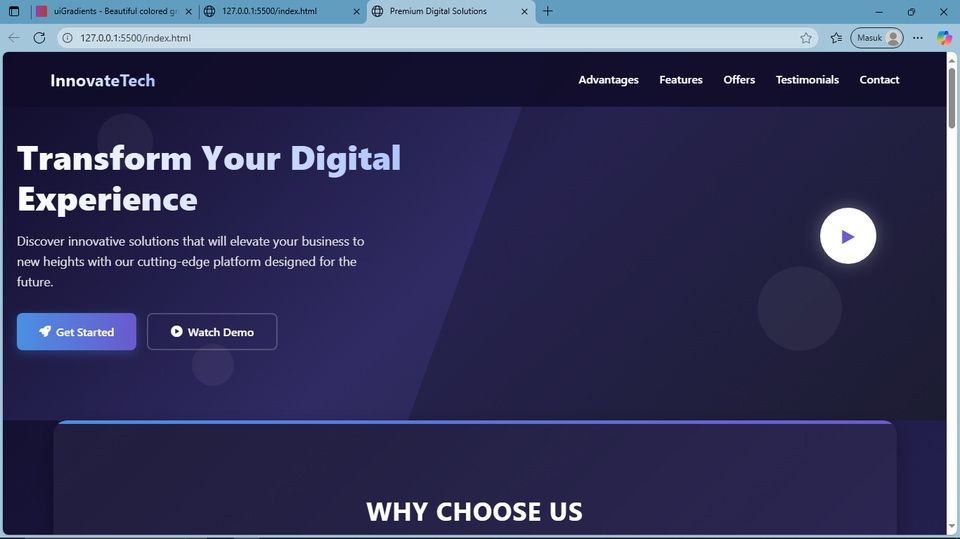 Tampil keren dengan website modern yang sepenuhnya dikode manual.