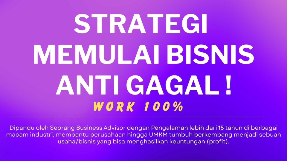 Jasa Konsultan Bisnis untuk Startup dan UKM - Konsultasi Membuat & Menjalankan Bisnis Anti Gagal