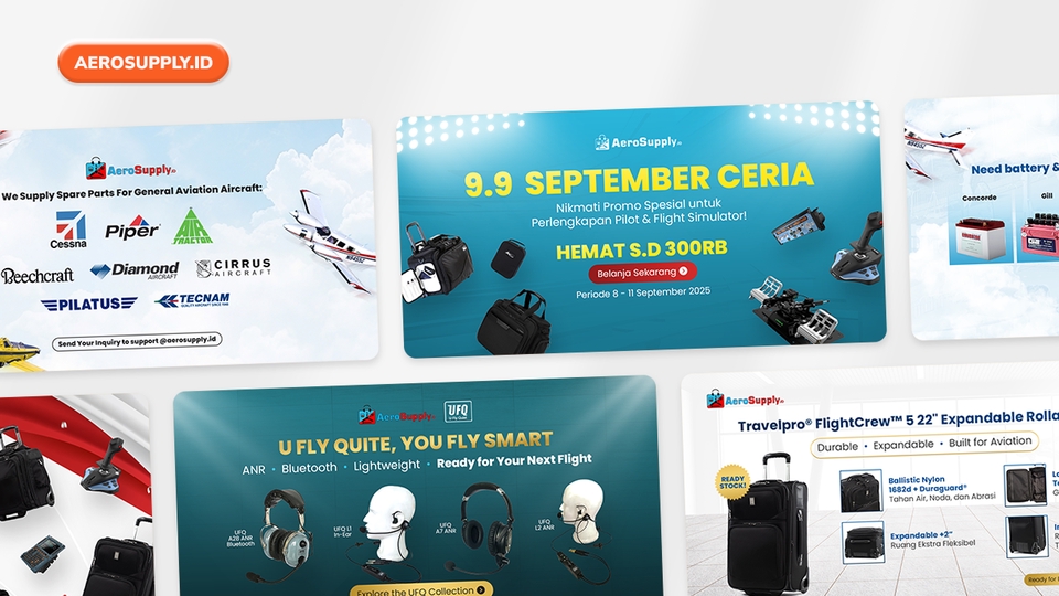 Desain Banner Website untuk Airsupply.id (Produk Perlengkapan Penerbangan)