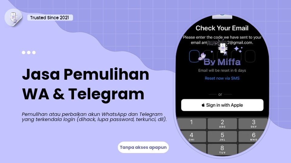 Jasa Lainnya di Gaya Hidup - Jasa Pemulihan Akun WhatsApp dan Telegram Yang Terkendala login 