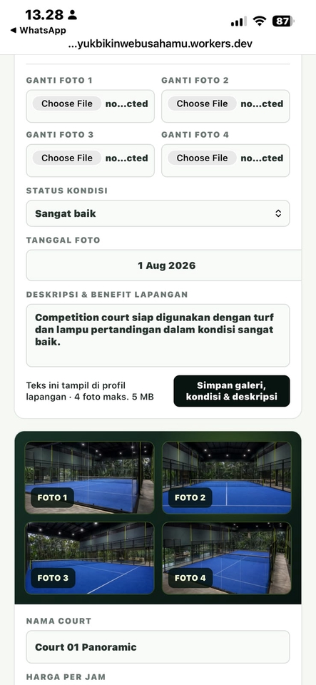 Web Development - Website booking padel dengan jadwal, dashboard admin, dan payment gateway - 11