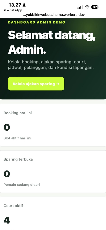 Web Development - Website booking padel dengan jadwal, dashboard admin, dan payment gateway - 8