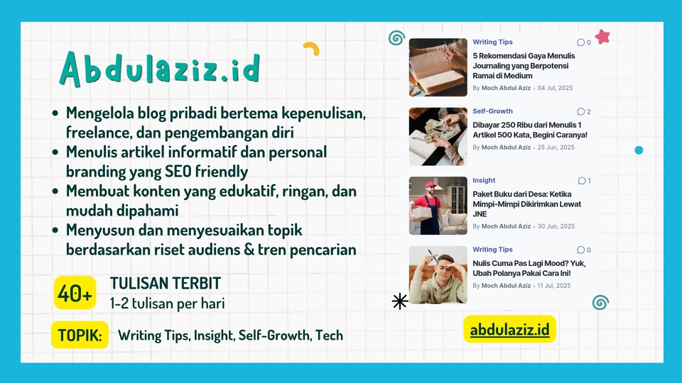 artikel tips dan insight untuk blog pribadi