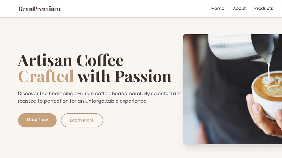 Jasa Web Design / Desain Website Profesional - Landing Page coffee shop