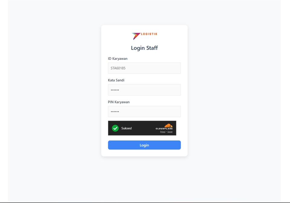 login staff dan kurir