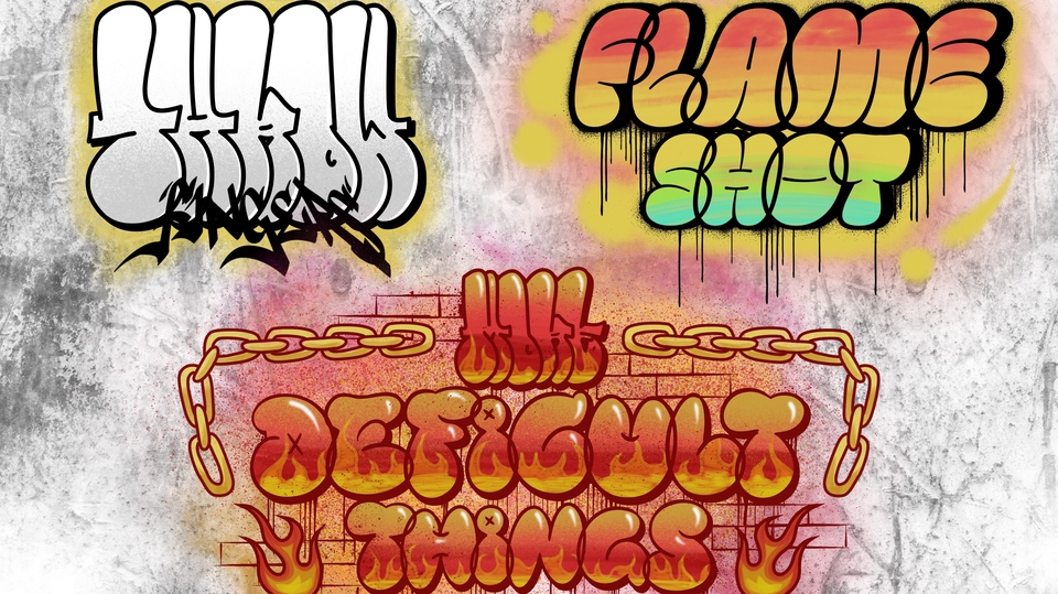 Desain grafiti untuk kaos atau logo brand