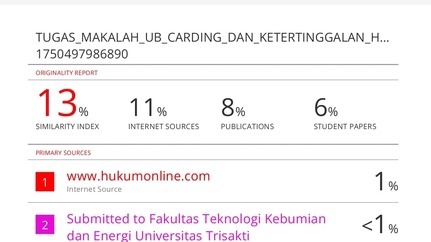 MAKALAH 30 HALAMAN BEBAS PLAGIARISME 13%