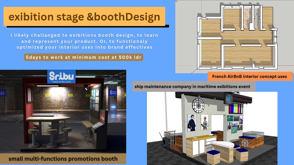 Jasa Desain Kios Minimalis Depan Rumah - Exibition stage design + effectives interior uses