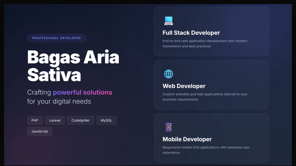 aExpert in crafting high-performance web solutions using Laravel, CodeIgniter, and modern stack