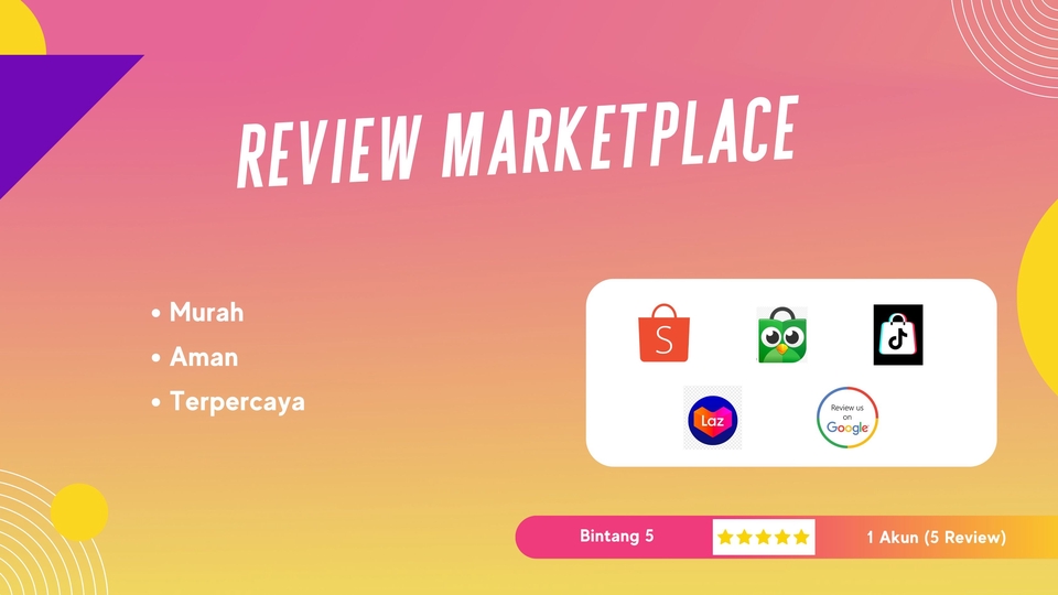 Jasa Optimasi Marketplace untuk Penjualan yang Lebih Maksimal - Jasa Review Produk Marketplace (Shopee, Tiktok, Tokopedia, Lazada, Google review)