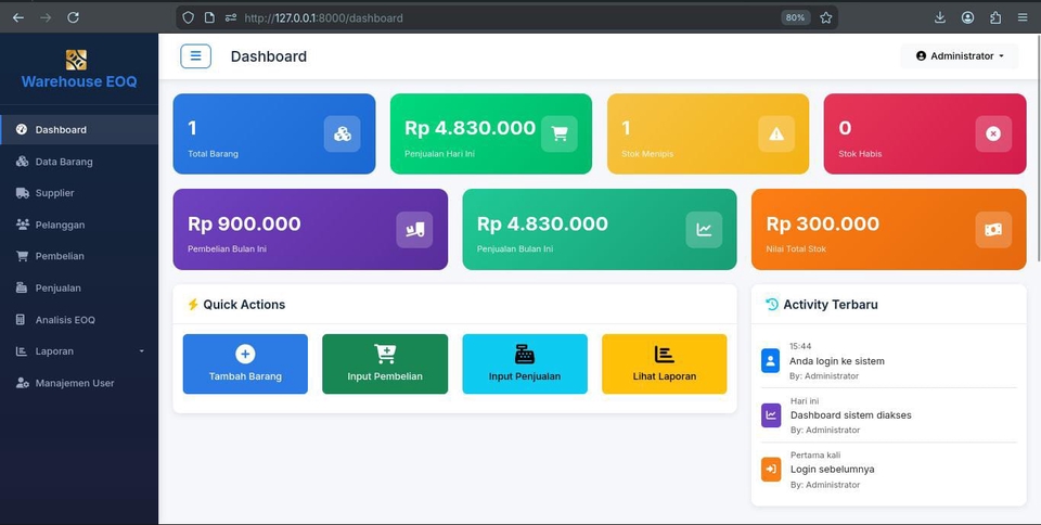 Web Development - Website Manajemen Gudang EOQ – Dashboard Real-Time & Laporan Otomatis - 2