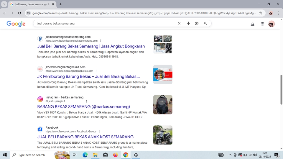 Web site jualbelibarangsemarang.com adalah salah salah satu web site yang saya pegang di pekerjaan
