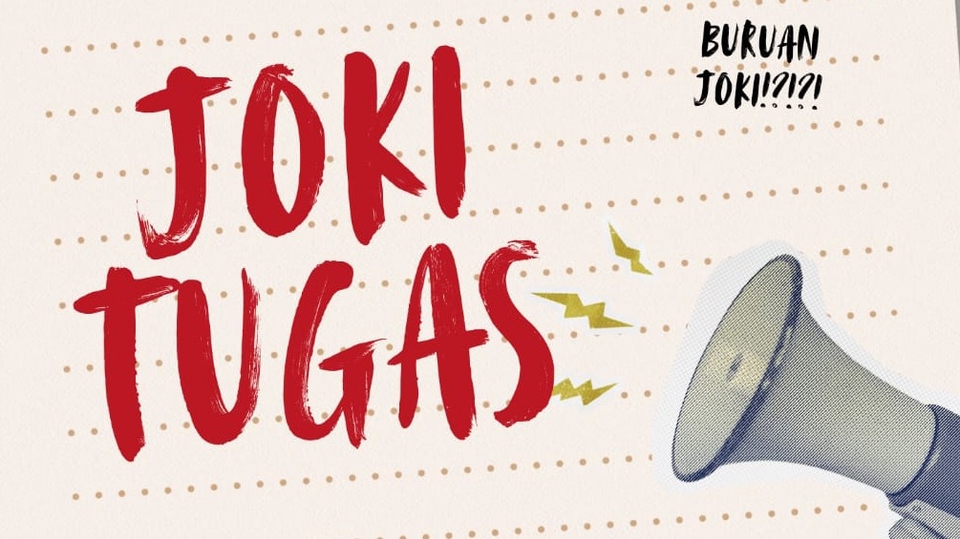 Tugas numpuk?deadline mepet?
Langsung aja ke jasa joki tugas kilat dan rapi.
Mulai daru 3k-an aja