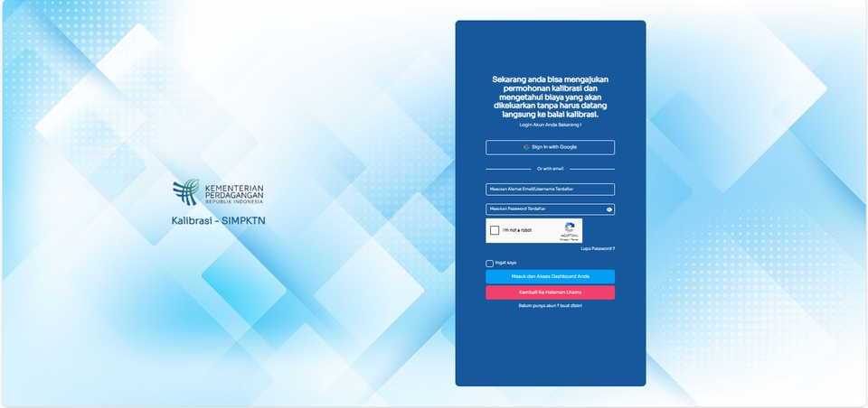 login aplikasi balai kalibrasi kementerian perdagangan
