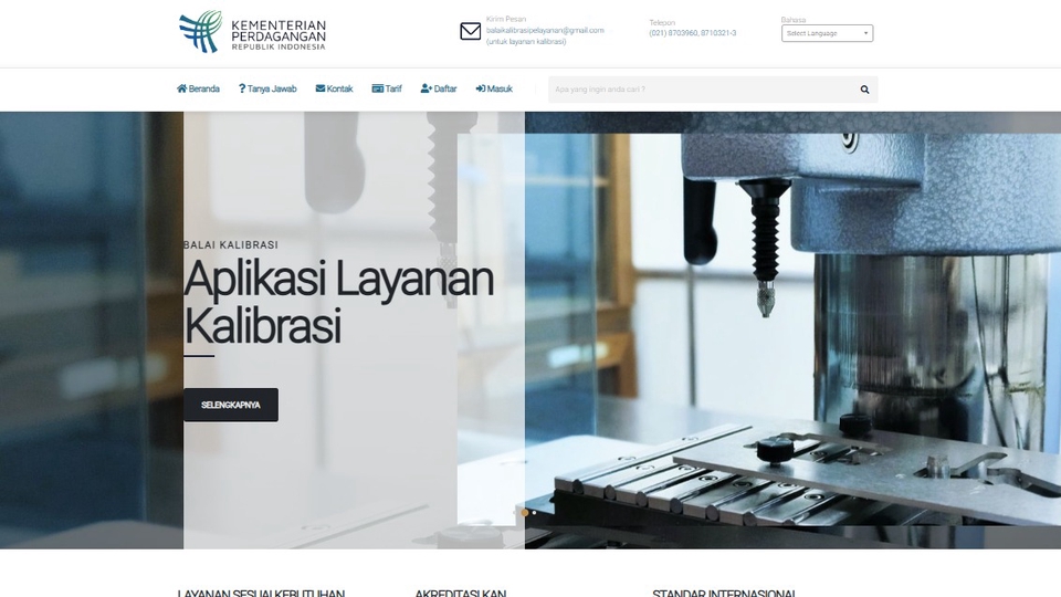 beranda aplikasi balai kalibrasi
codeigniter
laravel
mysql