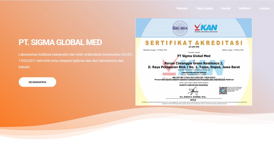 beranda aplikasi kalibrasi sigma global med
php
mysql