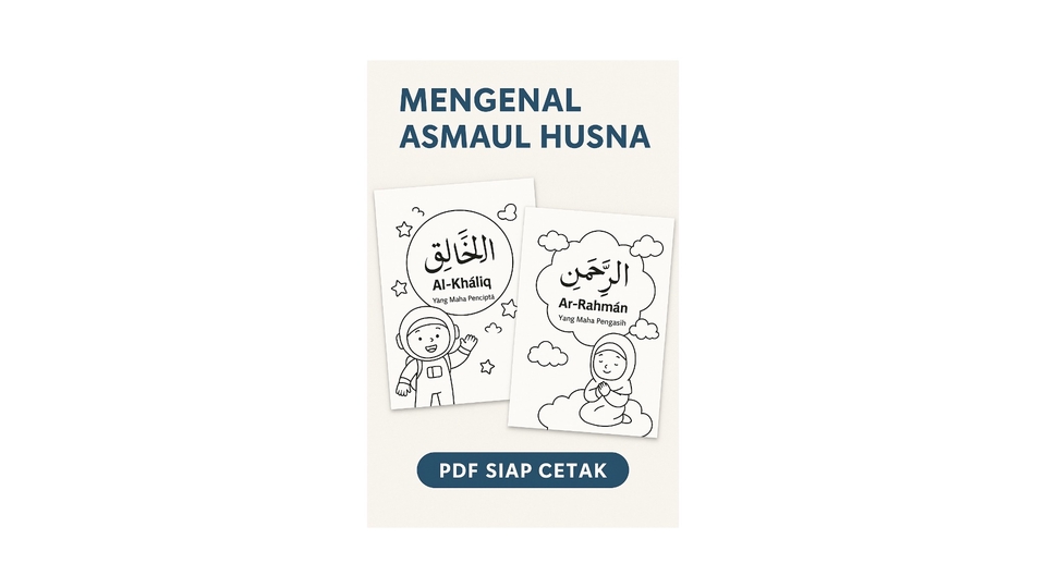 Jasa Penulisan Buku Profesional dan Terjangkau - Buku Digital Anak: Belajar Asmaul Husna + Artinya (PDF Siap Cetak)