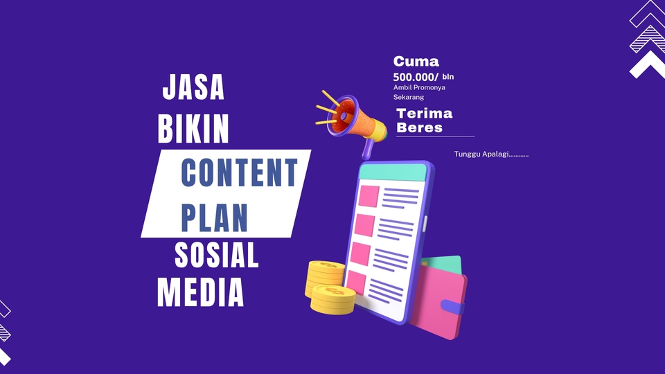 Paket Standar 500rb
12 konten feed/bulan
12 caption
- Detail di deskripsi