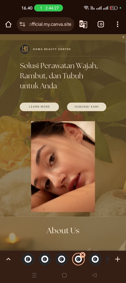 Pembuatan landing page jasa kesehatan (pijat, massage, urut, dll) menggunakan Canva