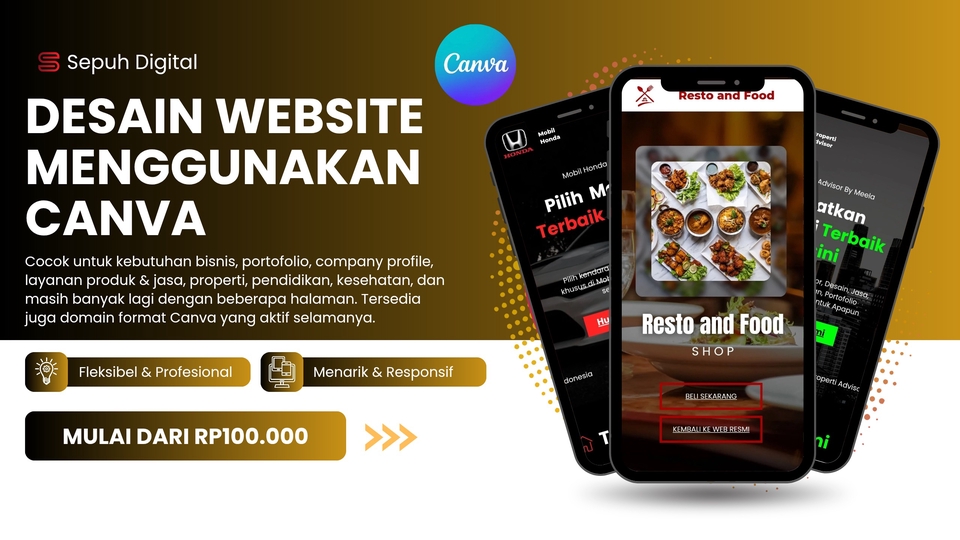 Jasa Pembuatan Landing Page untuk Produk UMKM dan Brand - Desain Website (Landing Page, Company Profile, Katalog Simple) Menggunakan CANVA