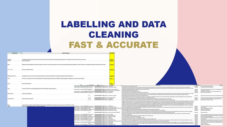 Labelling and data cleaning