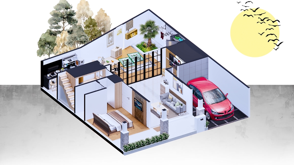 3D Model - JASA 3D MODELING & RENDERING ARSITEKTUR/INTERIOR RAMAH BUDGET - 5