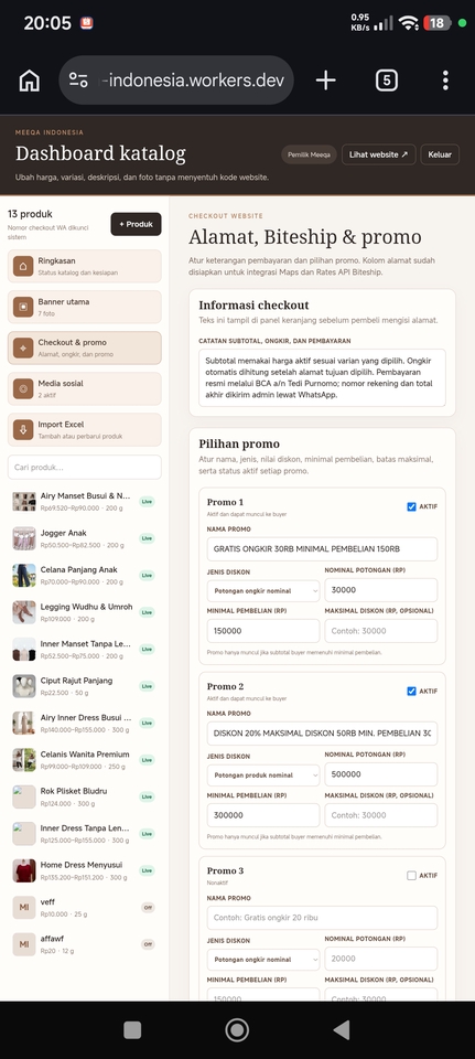 Web Development - TERIMA BERES!! Pembuatan Website Toko Online UMKM + Dashboard Admin + Payment Gateway - 20