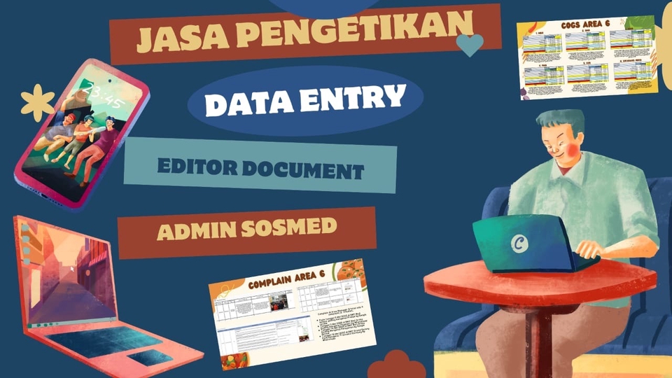 Jasa data entry cepat dan rapi. Bantu input data,ketik ulang, konversi file. Hemat waktu,hasil jelas