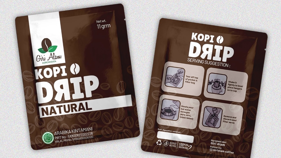 Jasa Desain Label / Stiker Berbagai Produk dan Makanan  - Desain Kemasan Sachet, kemasan premium dapatkan mockup gratis