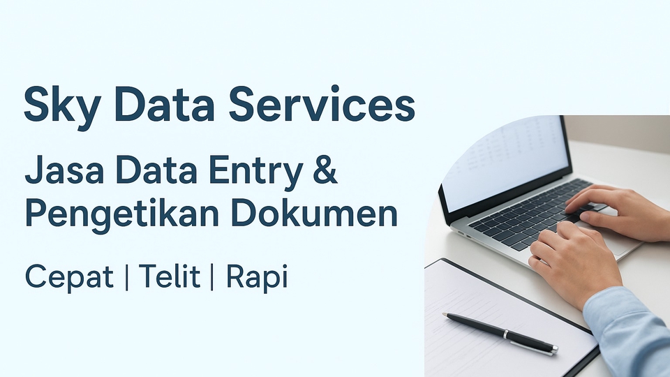 Freelancer data entry & pengetikan dokumen. Cepat, teliti, dan rapi dalam setiap pekerjaan.