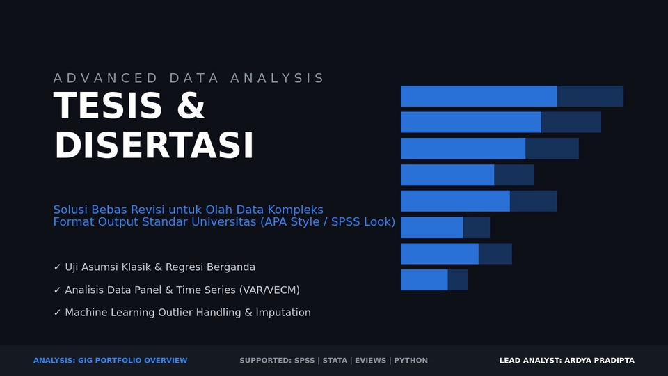 Analisis data tingkat lanjut untuk skripsi, tesis, dan disertasi.