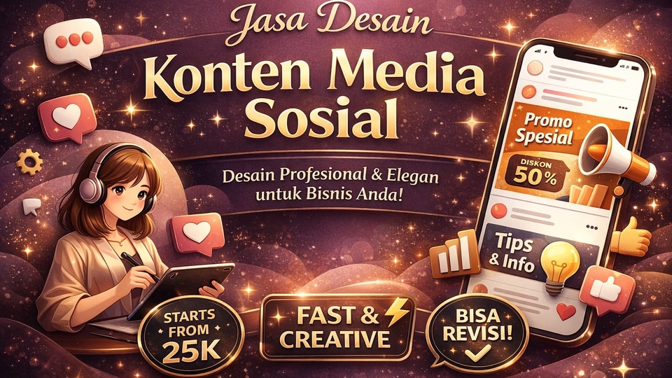 desain konten media sosial elegan dan profesional untuk meningkatkan branding dan kepercayaan audien