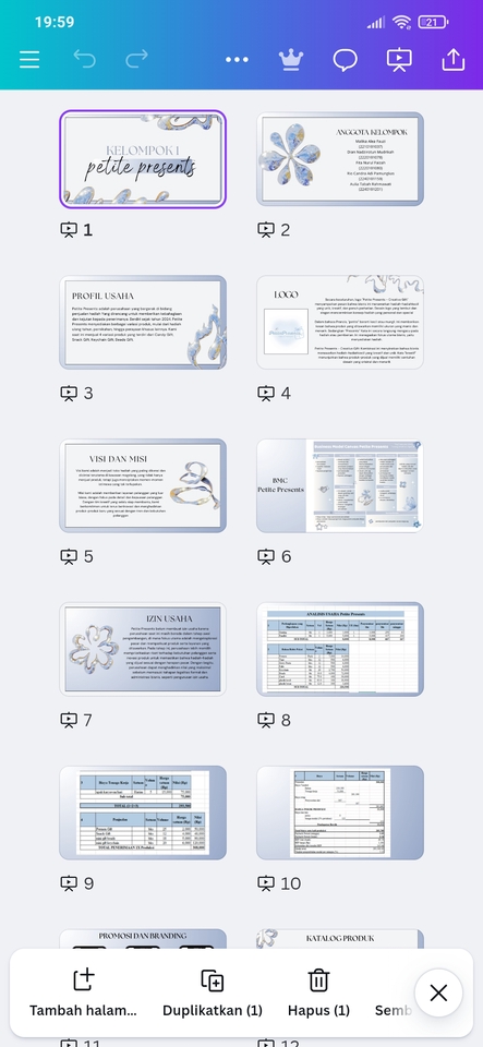 presentasi rencana bisnis
