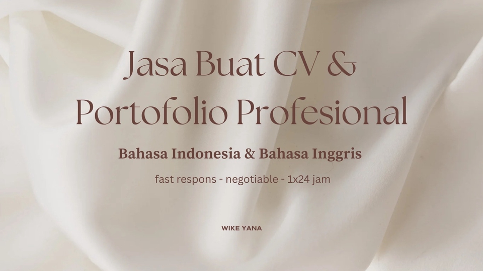 Jasa Desain CV (Curriculum Vitae) & Portofolio - 5 Menit Jadi ! Jasa Pembuatan CV & Portfolio Profesional |Cepat Mudah, Unlimited Revisi !!