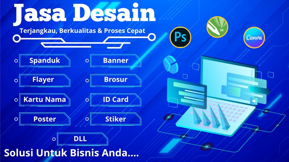 Jasa Desain Spanduk Kreatif untuk Promosi Bisnis - Desain untuk keperluan cetak seperti banner,brosur,kartu nama dll. 1 HARI JADI!!