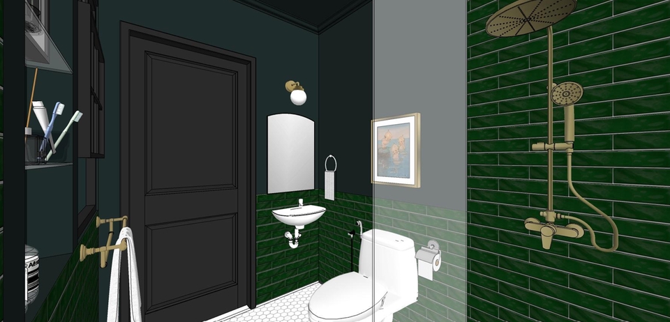 interior rumah, toilet, bathroom, mewah, murah, unik, modern classic