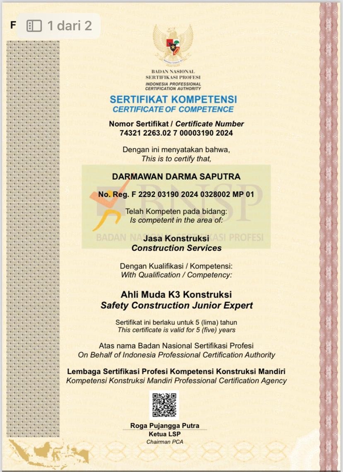 Perizinan Usaha - JASA SERTIFIKASI KONTRUKSI (SBU, SKK, ISO) - 5