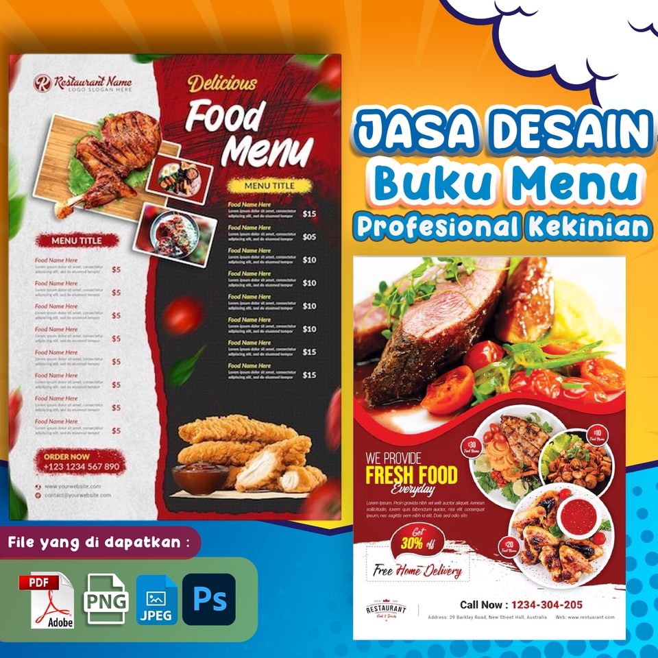 Digital Printing - Desain Buku Menu Restauran Berkualitas Profesional - 2